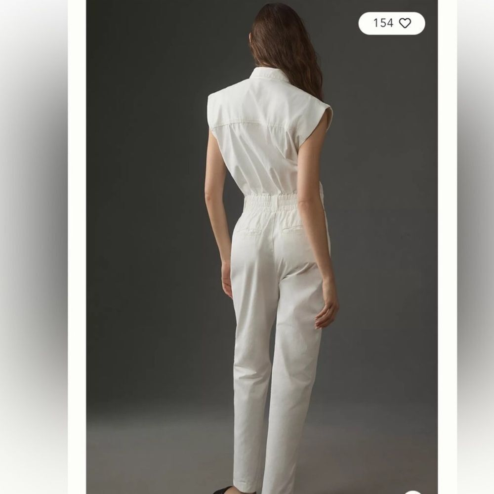 PISTOLA x Revolve Women's Rosie Cotton Jumpsuit in Porcelain White Size Medium - Picture 12 of 12